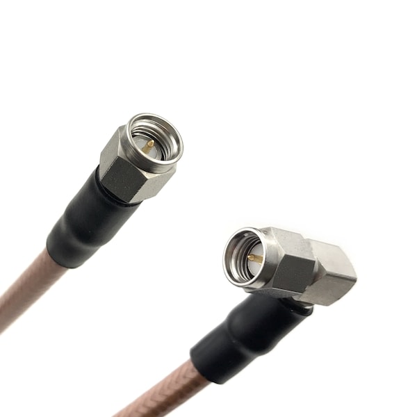 RG-400 Coax Cbl Assembly w/SMA (Male) to SMA (Male RA) Connectors, 50 Ohm Impedance, 4FT Lngth
